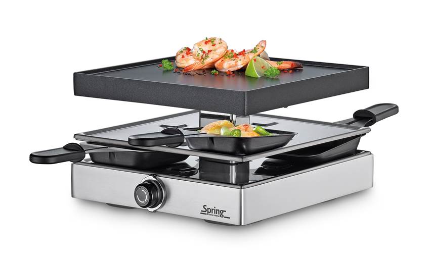 Raclette4 classic silber mit Alugrillplatte