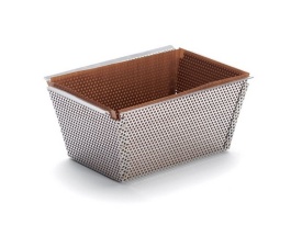 Backform 2 tlg rechteckig perforiert mit Backfolie 15 cm
