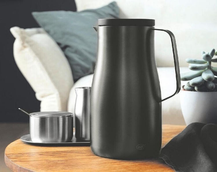 alfi Isolierkanne Studio Edelstahl schwarz matt 1 ltr Bild 3