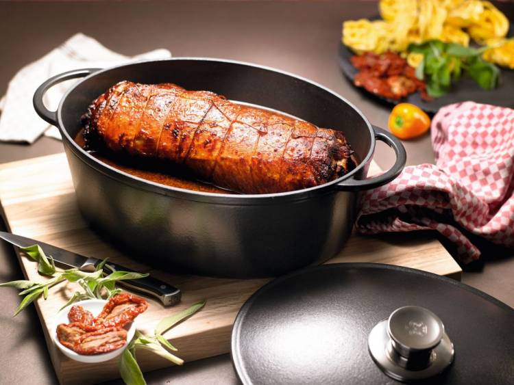 schulte-ufer Bräter Rustika oval schwarz 34 cm 7 ltr Bild 2