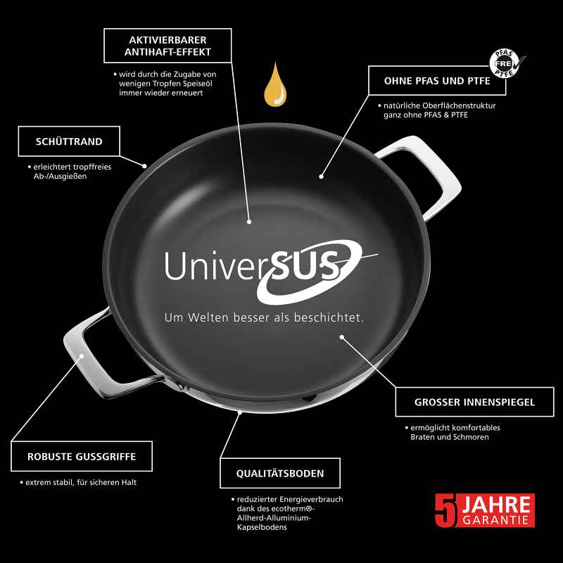 schulte-ufer Schmorpfanne Astral universus antihaft unbeschichtet 24 Bild 2