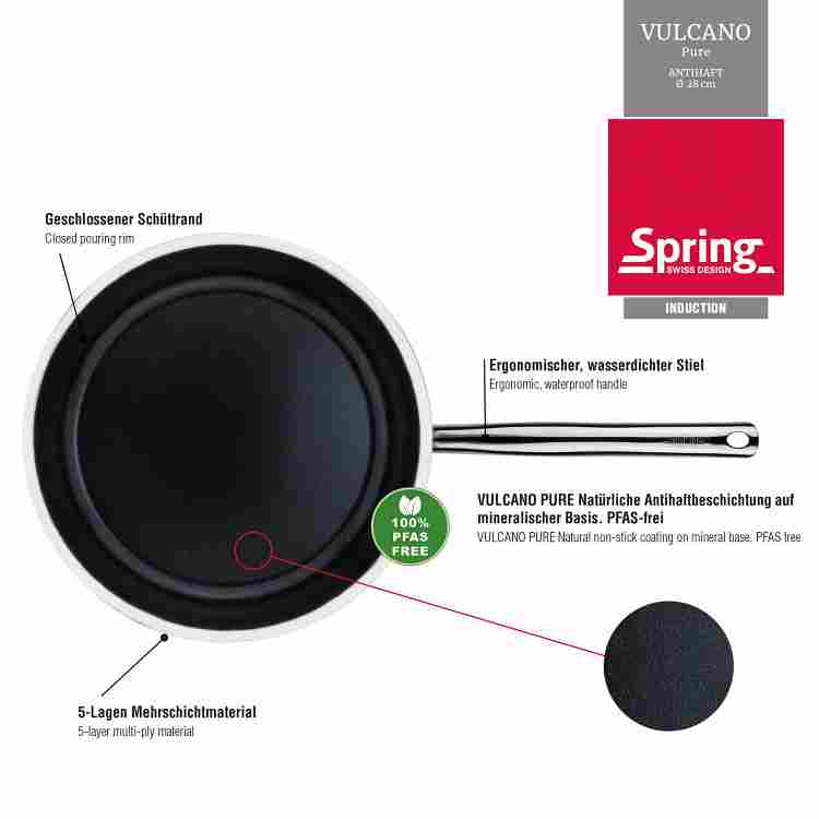 spring Bratpfanne Vulcano Pure antihaft ohne PFAS 28 cm Bild 2