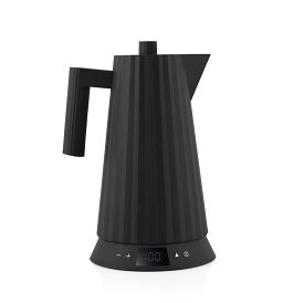alessi Plisse elektrischer Wasserkocher mit Temperaturregelung schwarz MDL21 B